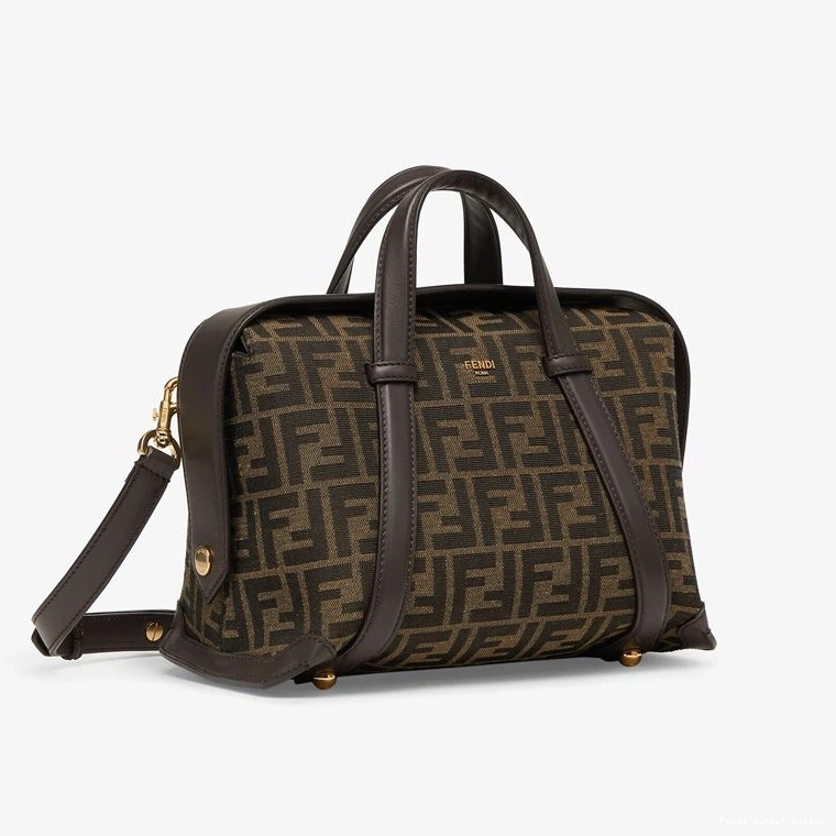 Affordable Brown FF Boston 365 Bag In Fendi Fabric Medium Motif 0824